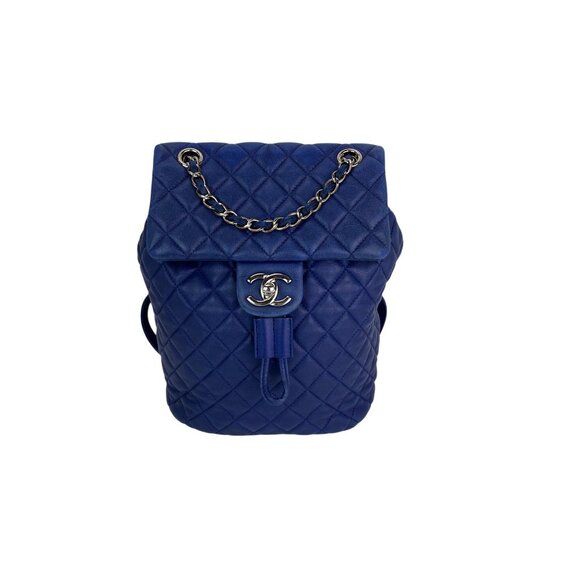 Chanel Lambskin Quilted Small Urban Spirit Blue Backpack - Picture 1 of 16